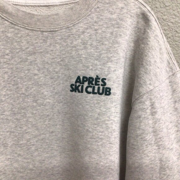 Abercrombie & Fitch Apres Ski A&F Fleece Oversized Gray Sweatshirt Small - Picture 4 of 12
